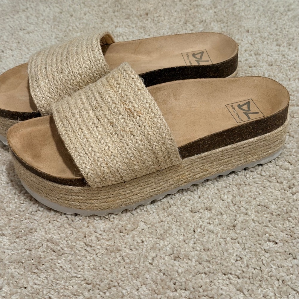 Dirty Laundry Palm Desert Natural Jute Espadrille Platform Sandals Womens 8 - Picture 3 of 10